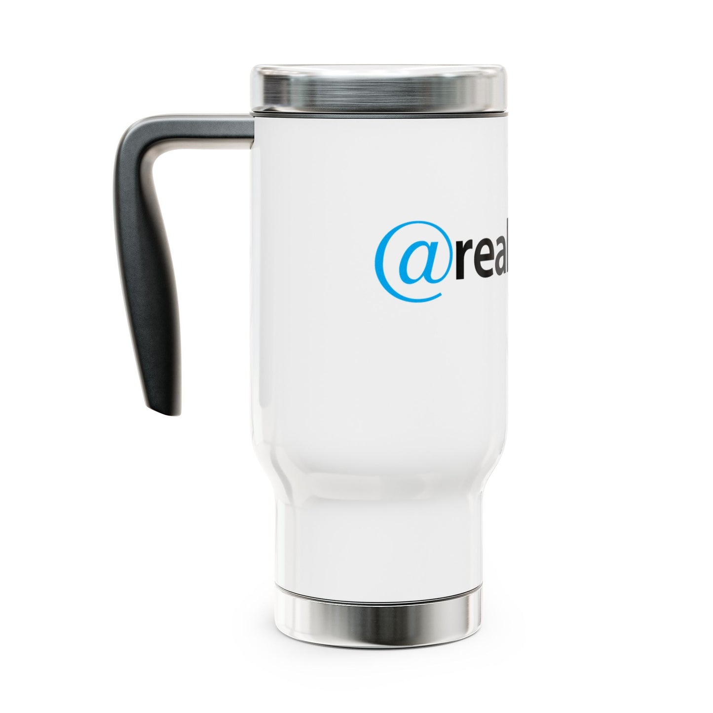 Co-Branded Stainless Steel Travel Mug with Handle, 14oz