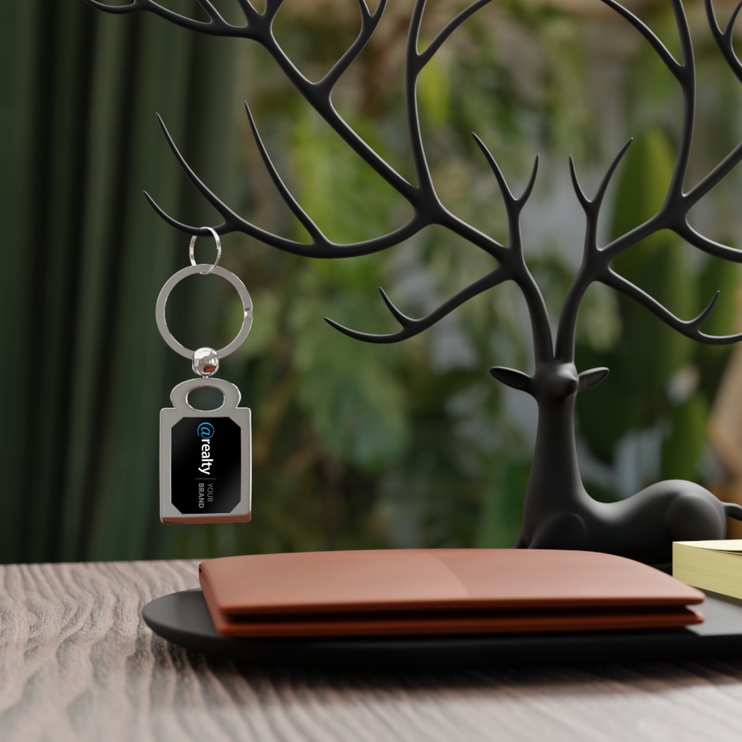 Co-Branded Rectangle Photo Keyring
