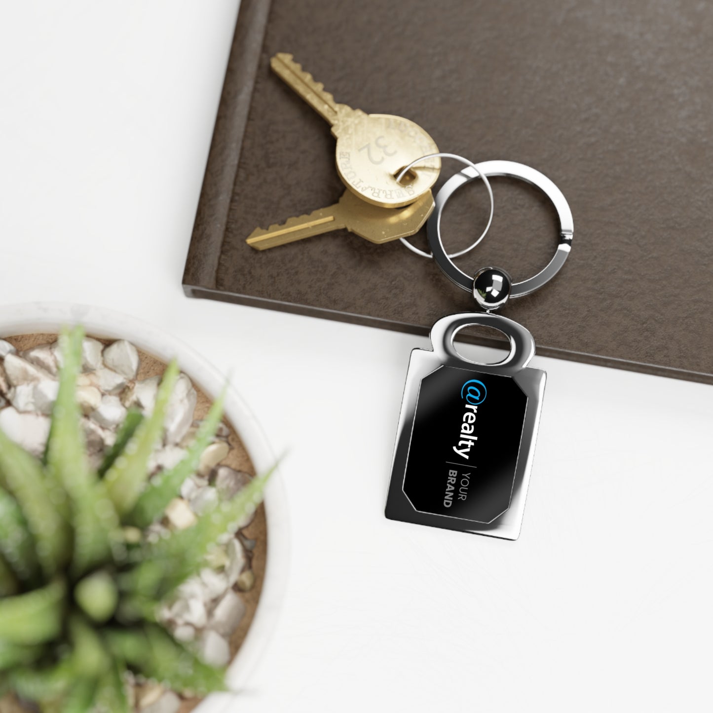 Co-Branded Rectangle Photo Keyring