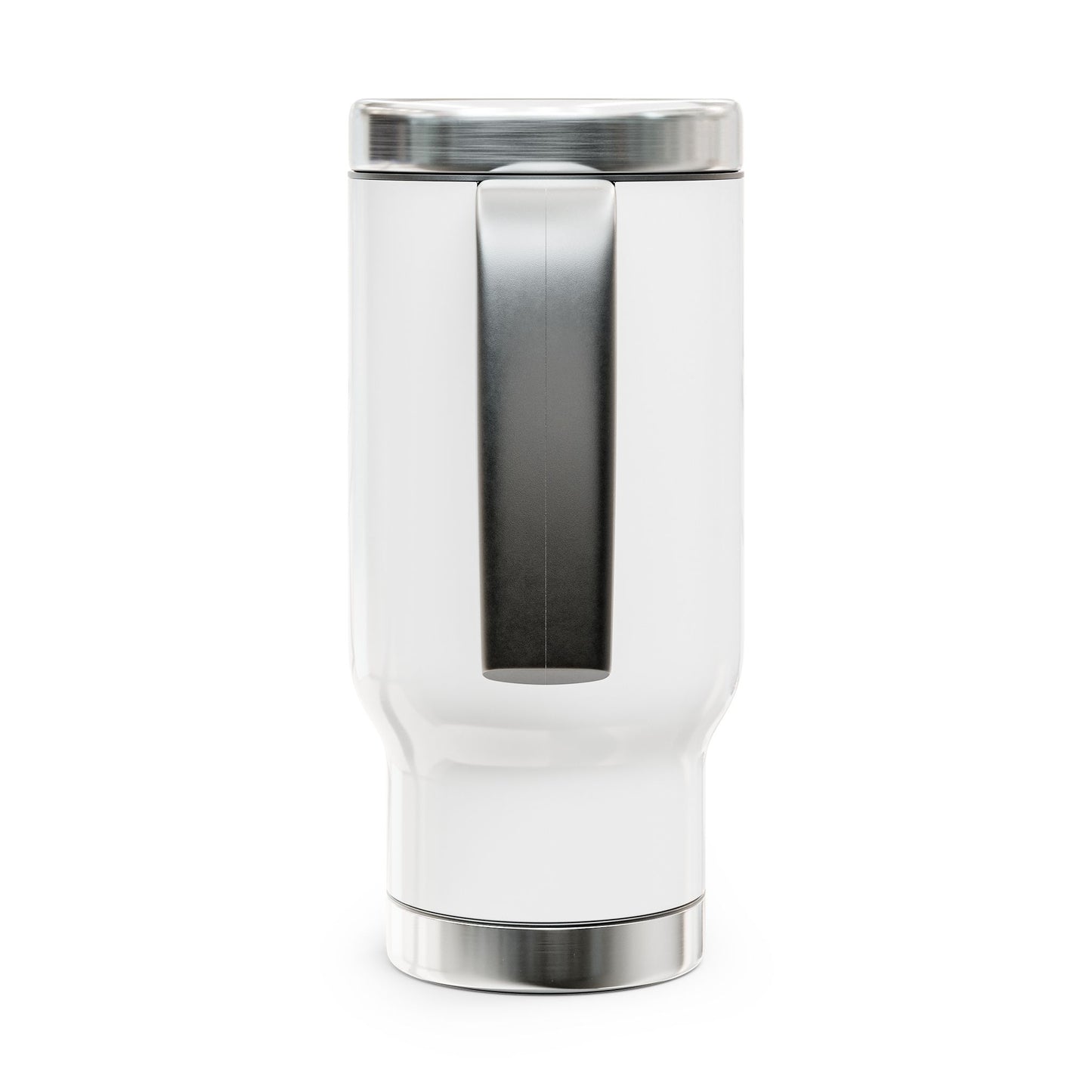 Co-Branded Stainless Steel Travel Mug with Handle, 14oz